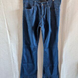 Zara Women's Lightweight Stretch Blue Jeans Flare Size 8 mid rise denim 70's Y2K